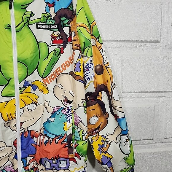 Members Only Vintage Large Nickelodeon Rugrats Printed Windbreaker Jacket Y2K - Picture 2 of 10